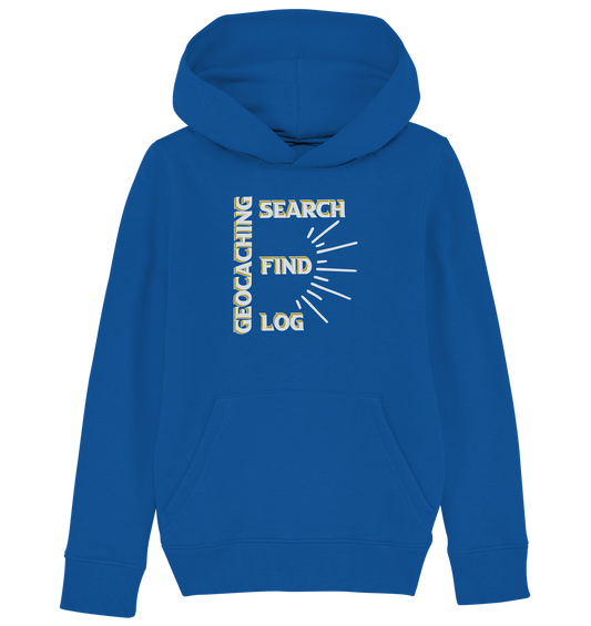 Geocaching-SEARCH-FIND-LOG, Cache Helles Disign - Kids Organic Hoodie