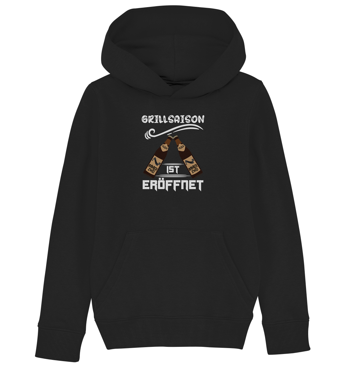 Grillsaison ist eröffnet, Grillen, Party, Feiern, Helles Design - Kids Organic Hoodie