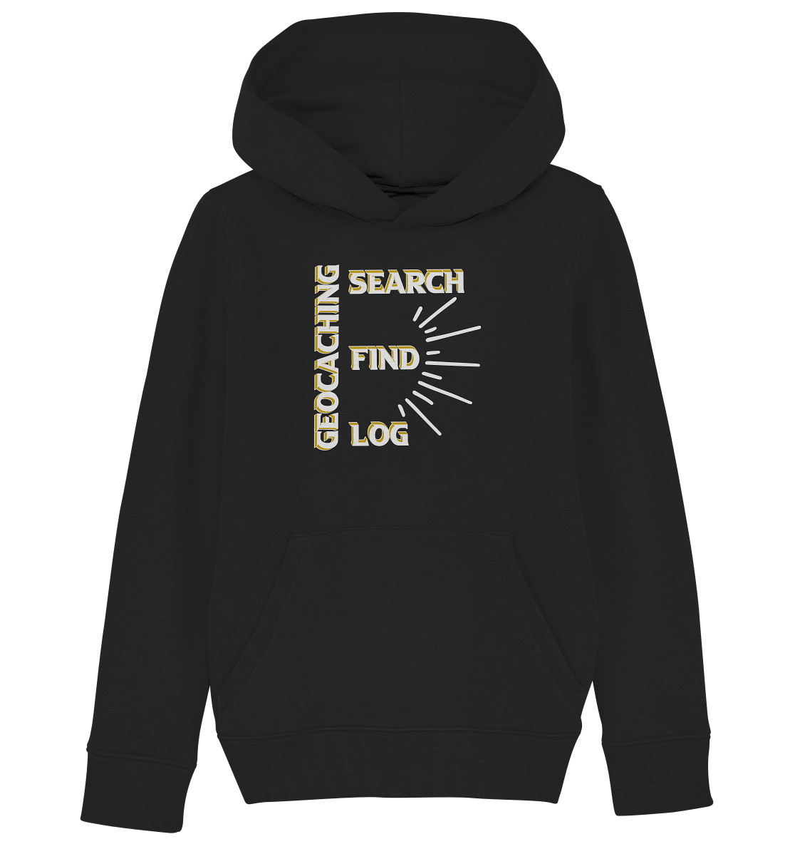 Geocaching-SEARCH-FIND-LOG, Cache Helles Disign - Kids Organic Hoodie