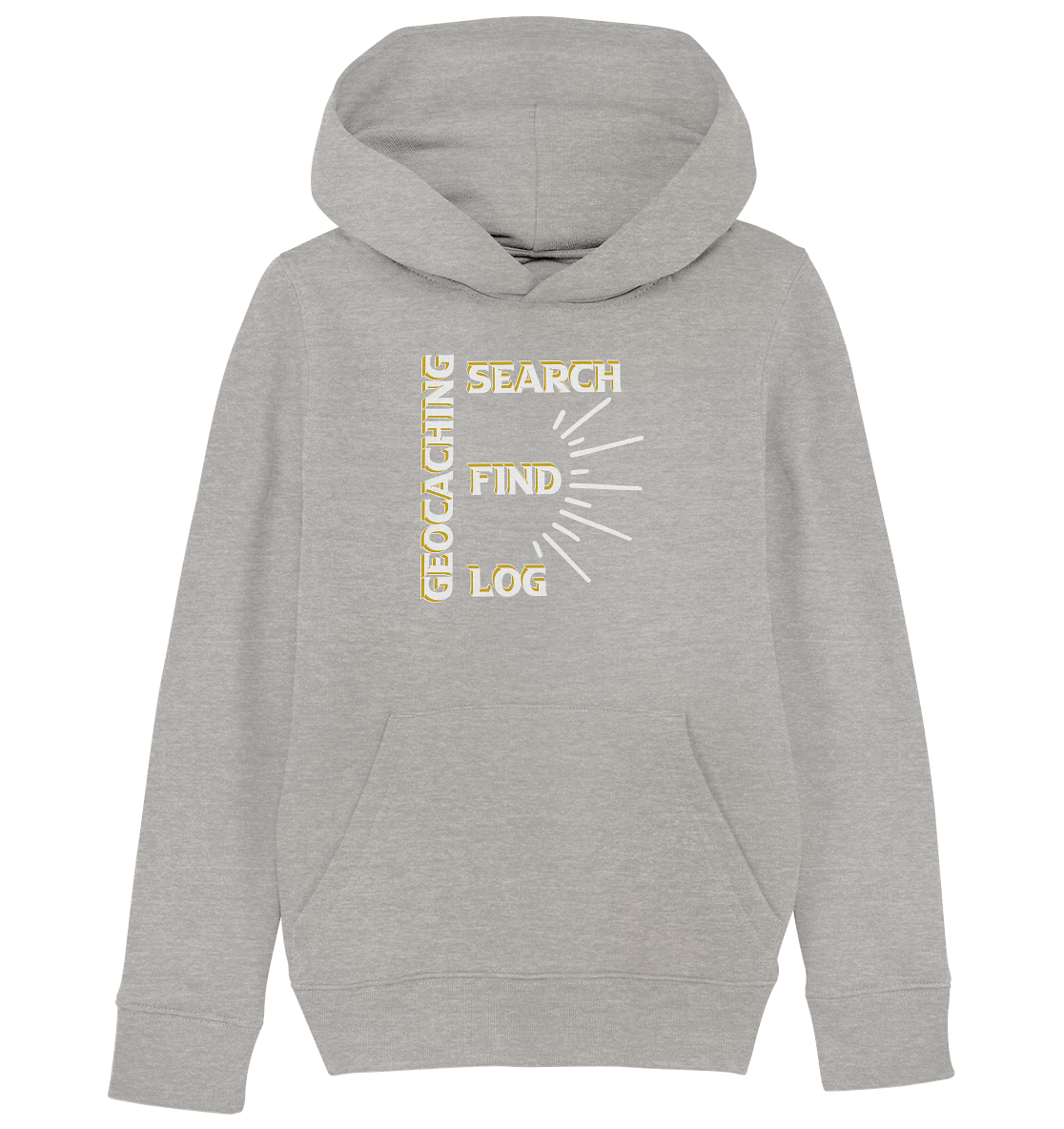 Geocaching-SEARCH-FIND-LOG, Cache Helles Disign - Kids Organic Hoodie