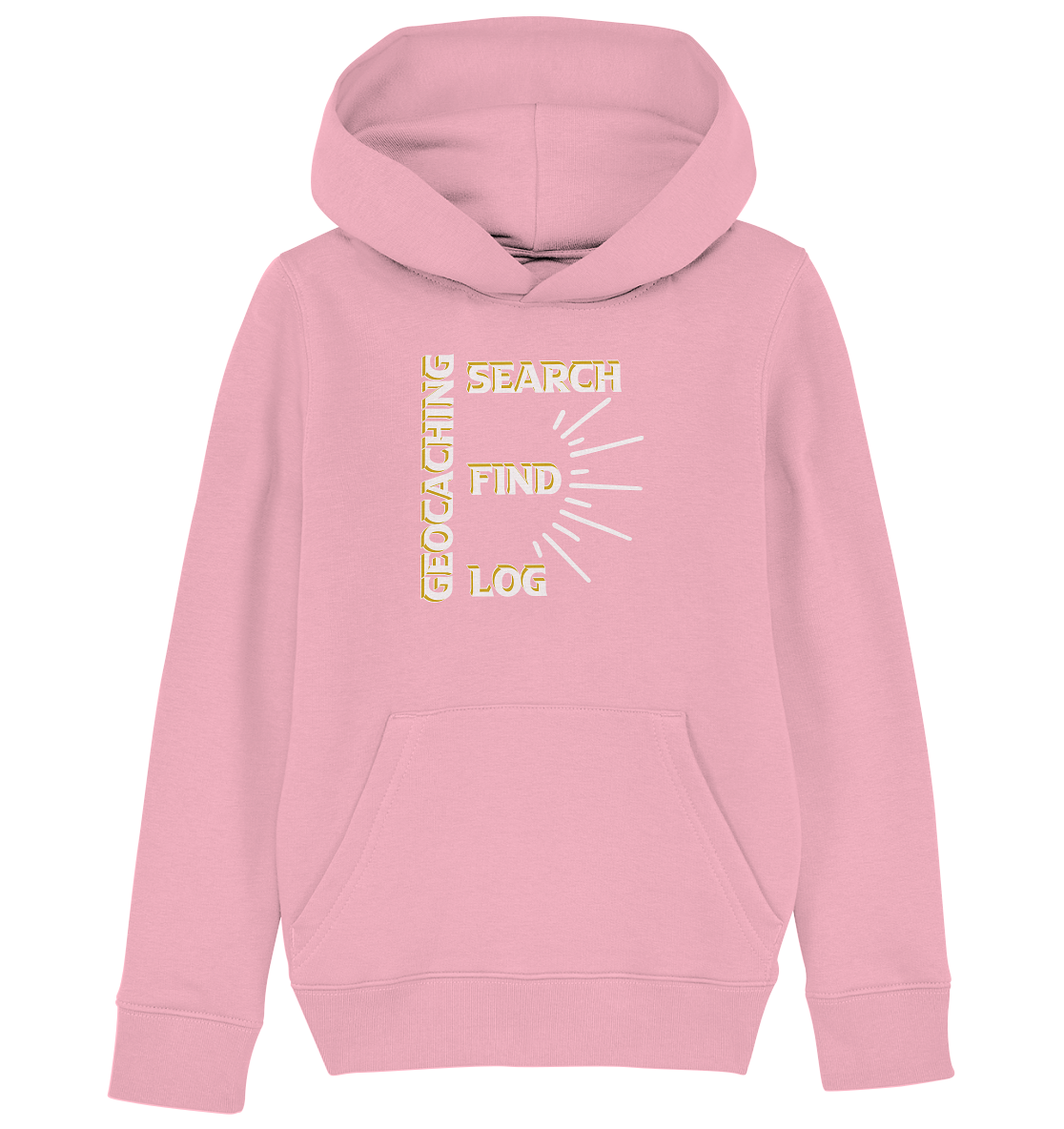 Geocaching-SEARCH-FIND-LOG, Cache Helles Disign - Kids Organic Hoodie