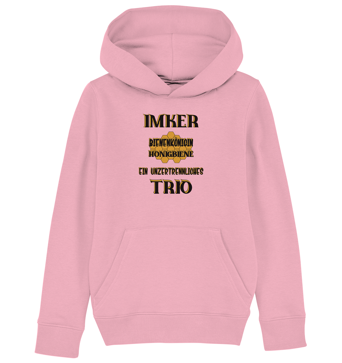 Imker- Bienenkönigin und Honigbiene einTeam, schwarzes Design - Kids Organic Hoodie