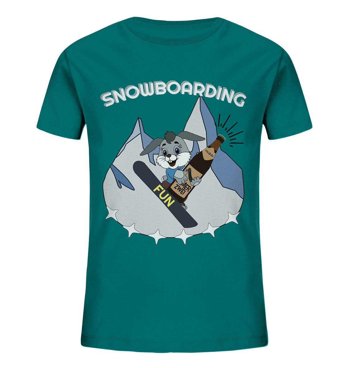 Snowboarder, Apres- Ski, Party danach, Piste, Helles Design - Kids Organic Shirt