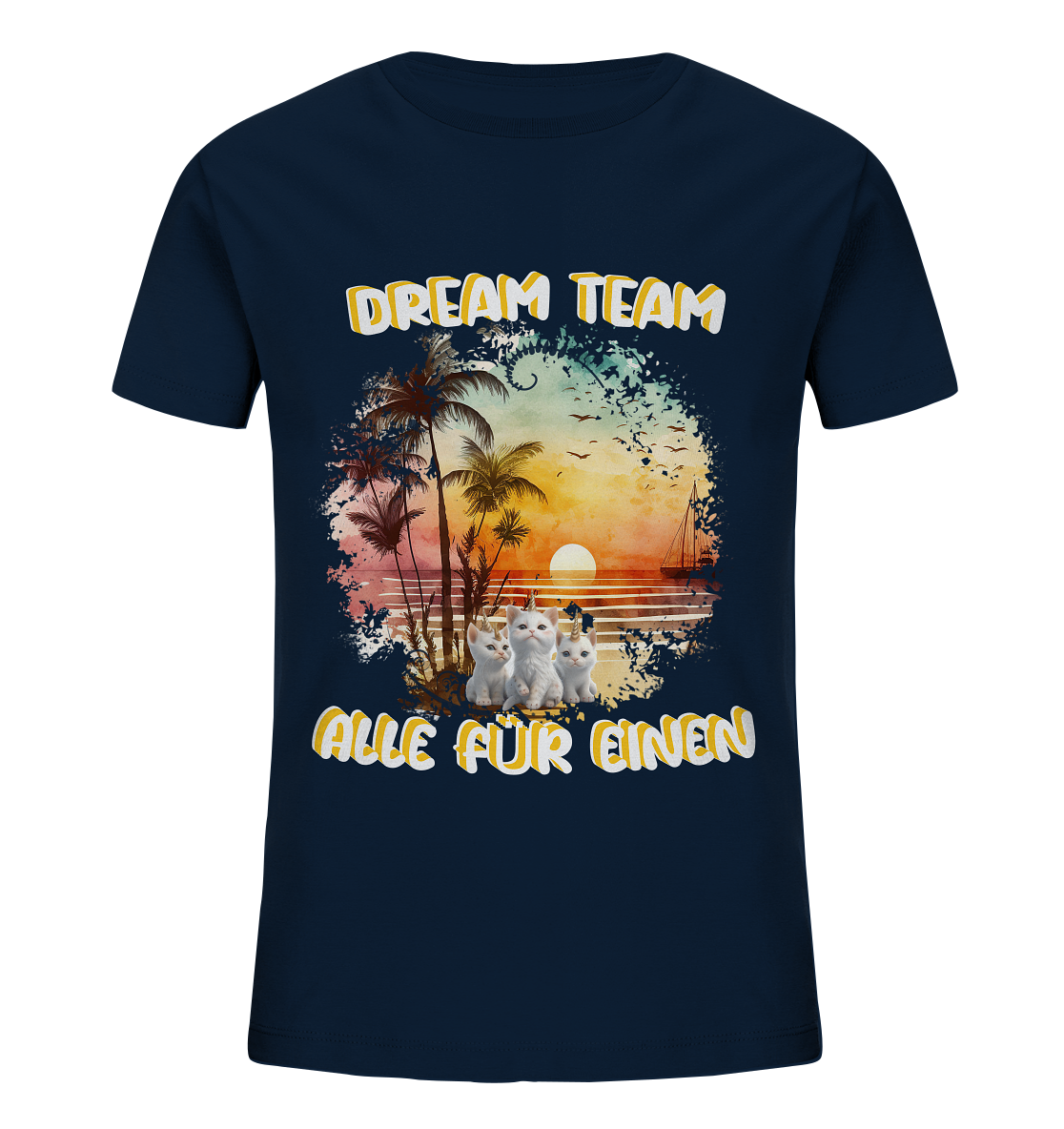 Dream Team, Einhorn Katzen Shirt, streetwear, casual t shirt, No 6 - Kids Organic Shirt