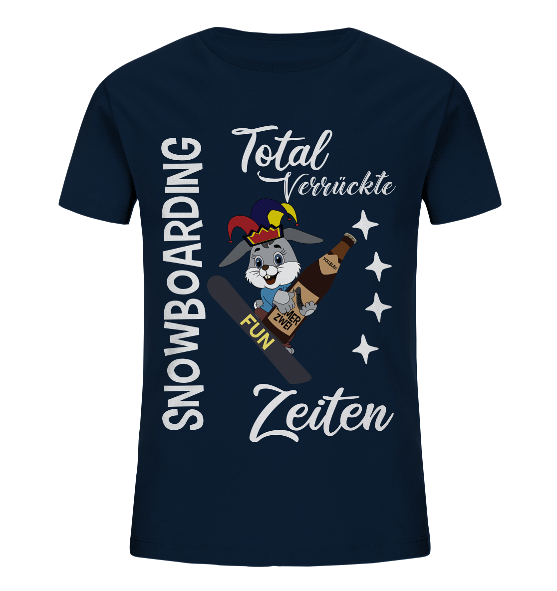 Snowboarding, verrückte Zeiten, Snowboarder, Osterhase - Kids Organic Shirt