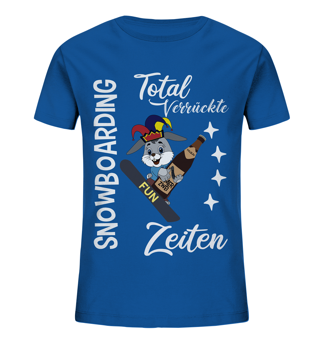 Snowboarding, verrückte Zeiten, Snowboarder, Osterhase - Kids Organic Shirt