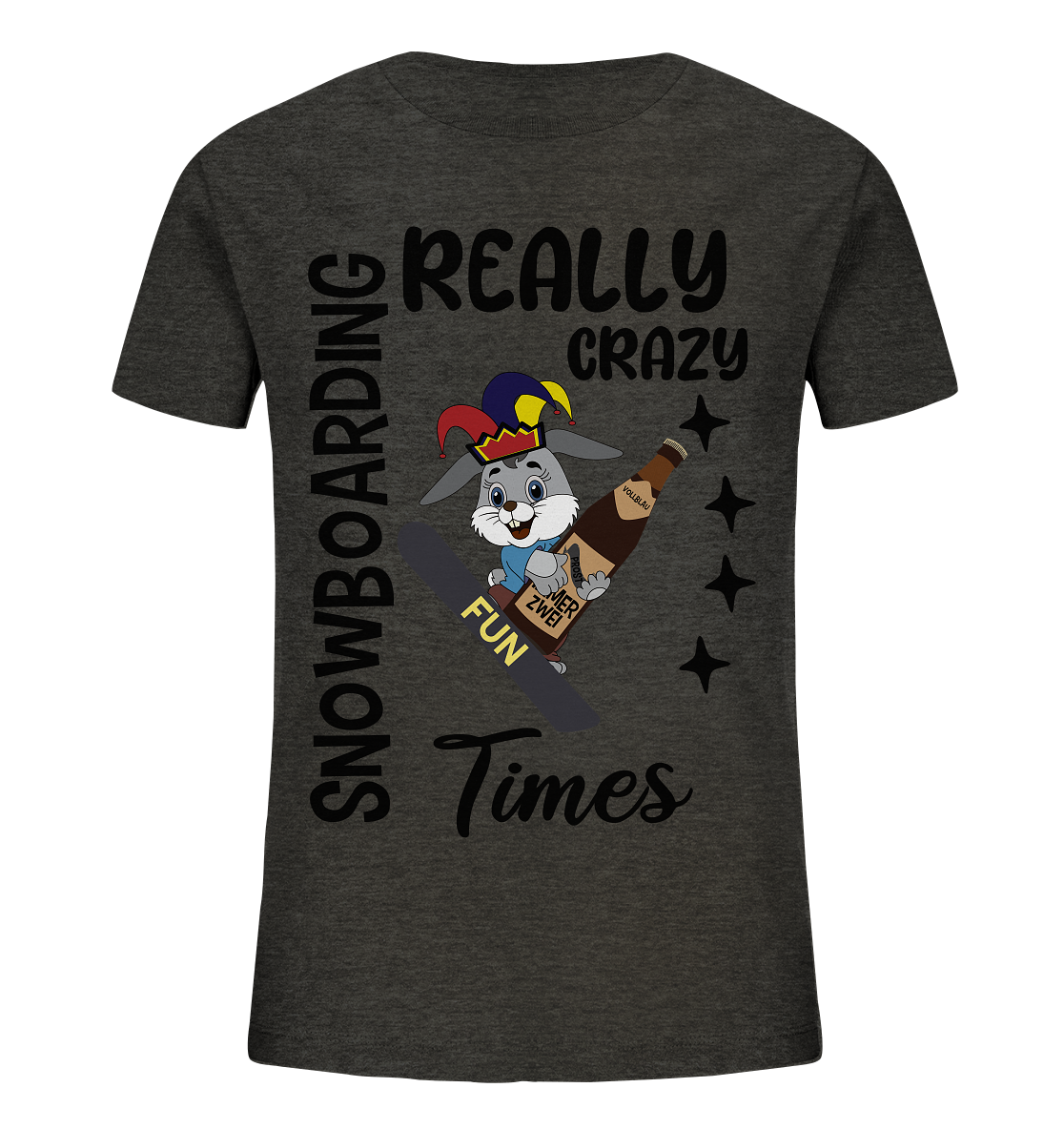 Snowboarding, really crazy, Osterhase mit Bierflasche  - Kids Organic Shirt