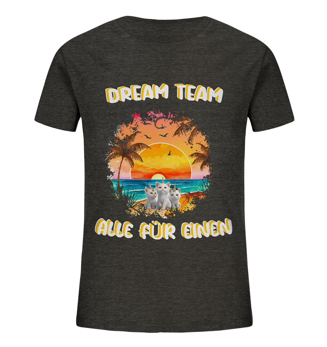 Dream Team, Einhorn Katzen Shirt, streetwear, casual t shirt - Kids Organic Shirt