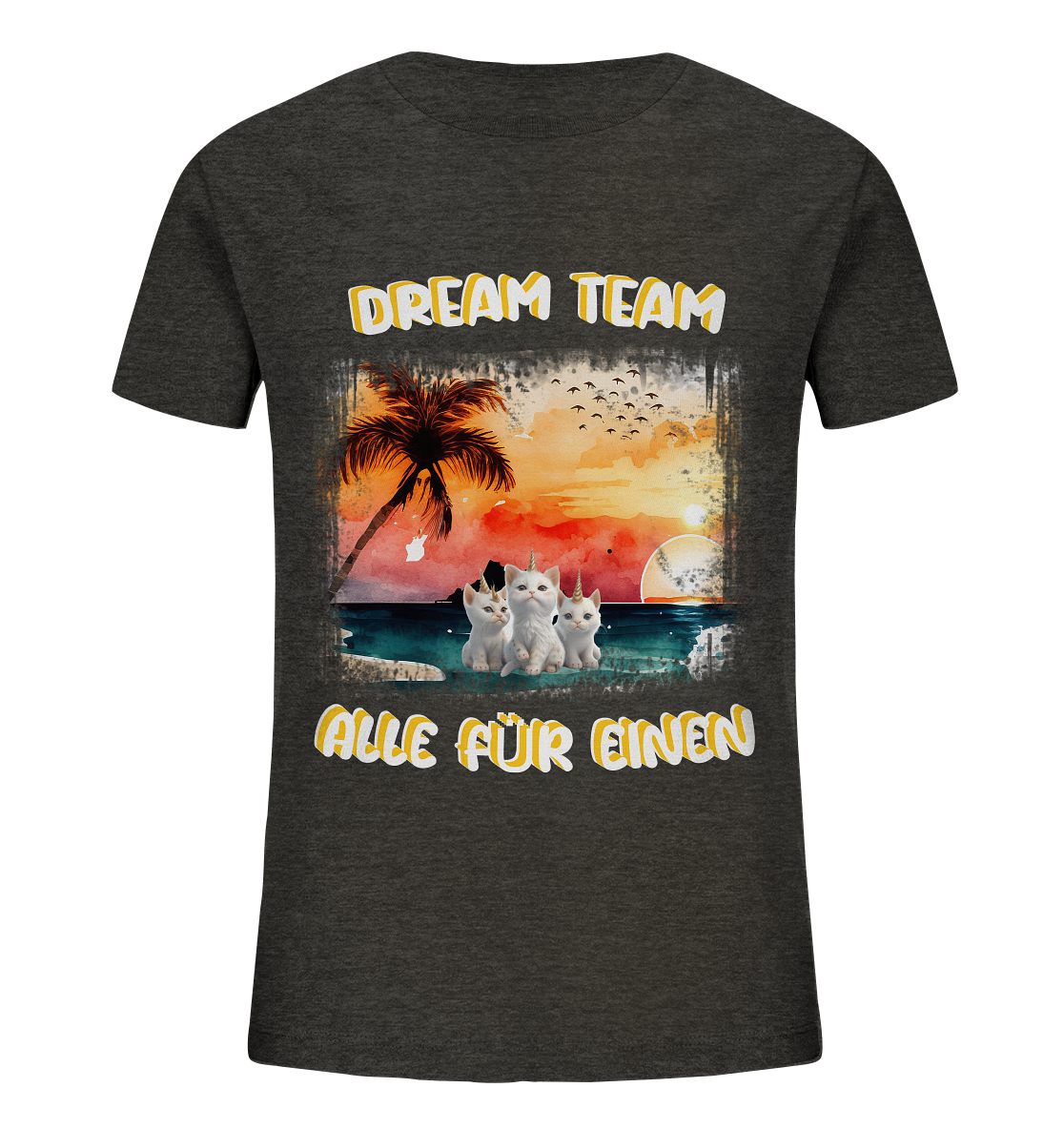 Dream Team, Einhorn Katzen Shirt, streetwear, casual t shirt, No 2 - Kids Organic Shirt