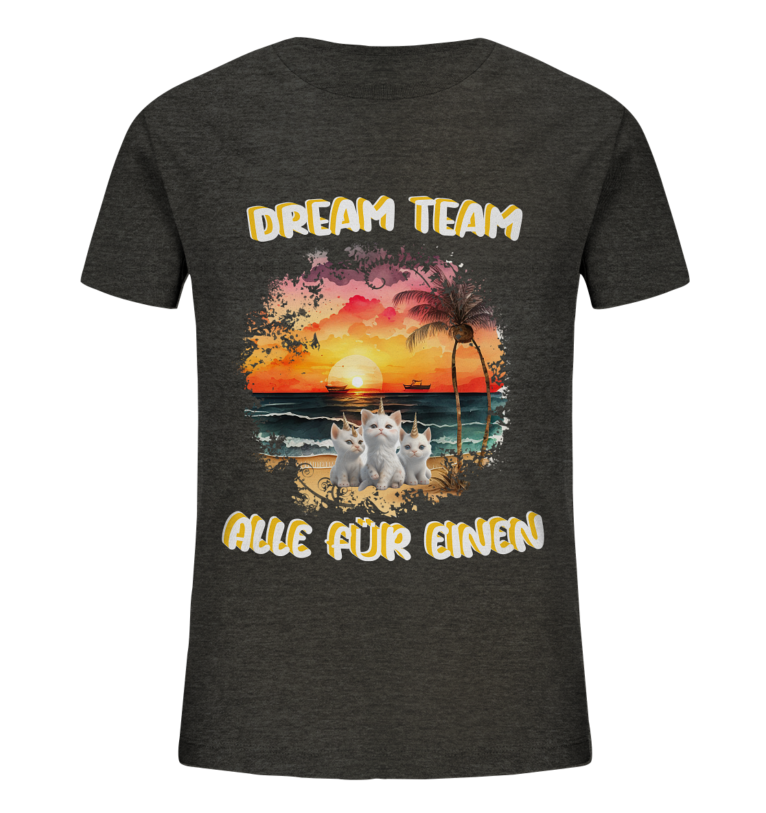 Dream Team, Einhorn Katzen Shirt, streetwear, casual t shirt, No 4 - Kids Organic Shirt