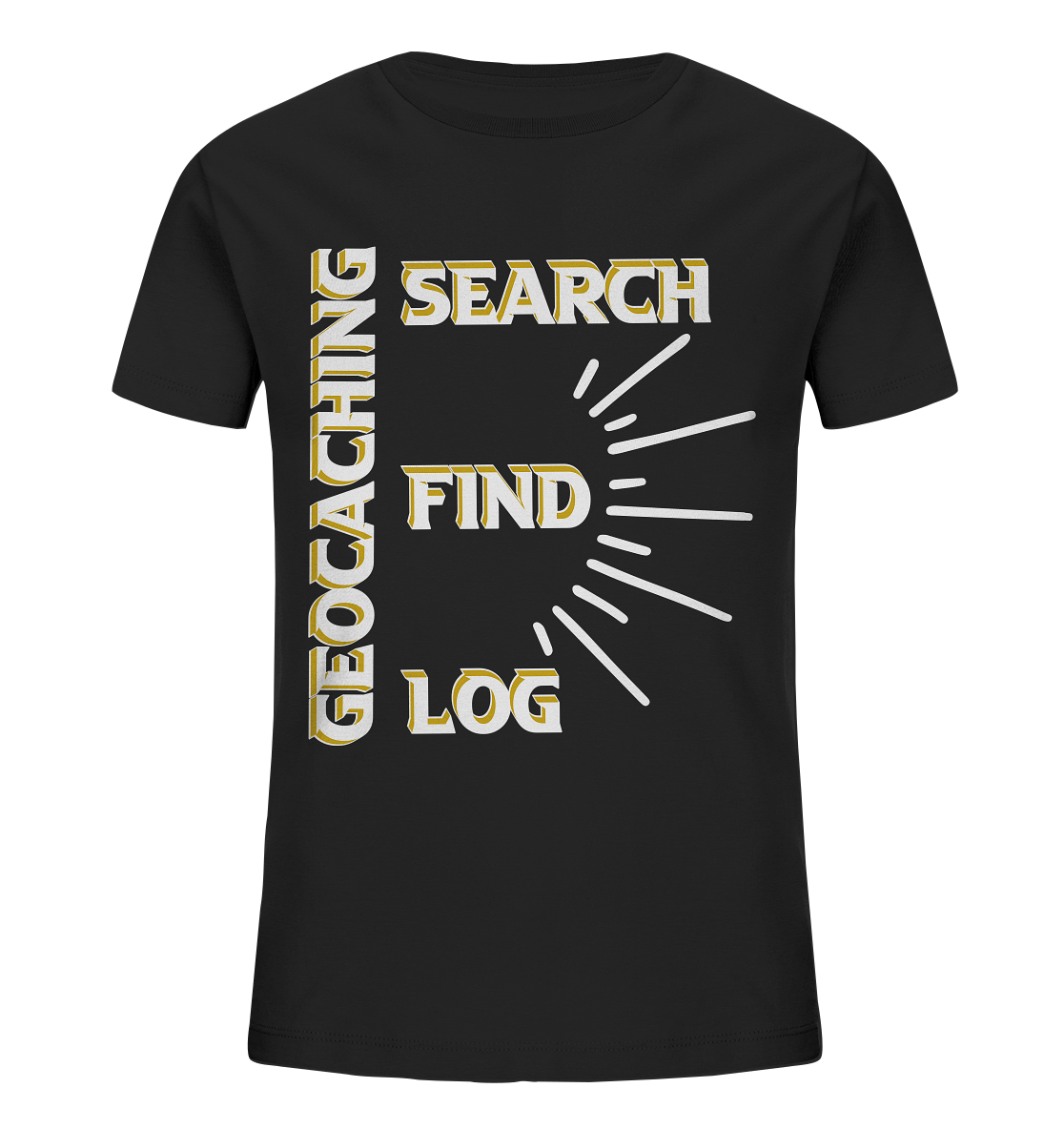 Geocaching-SEARCH-FIND-LOG, Cache Helles Disign - Kids Organic Shirt