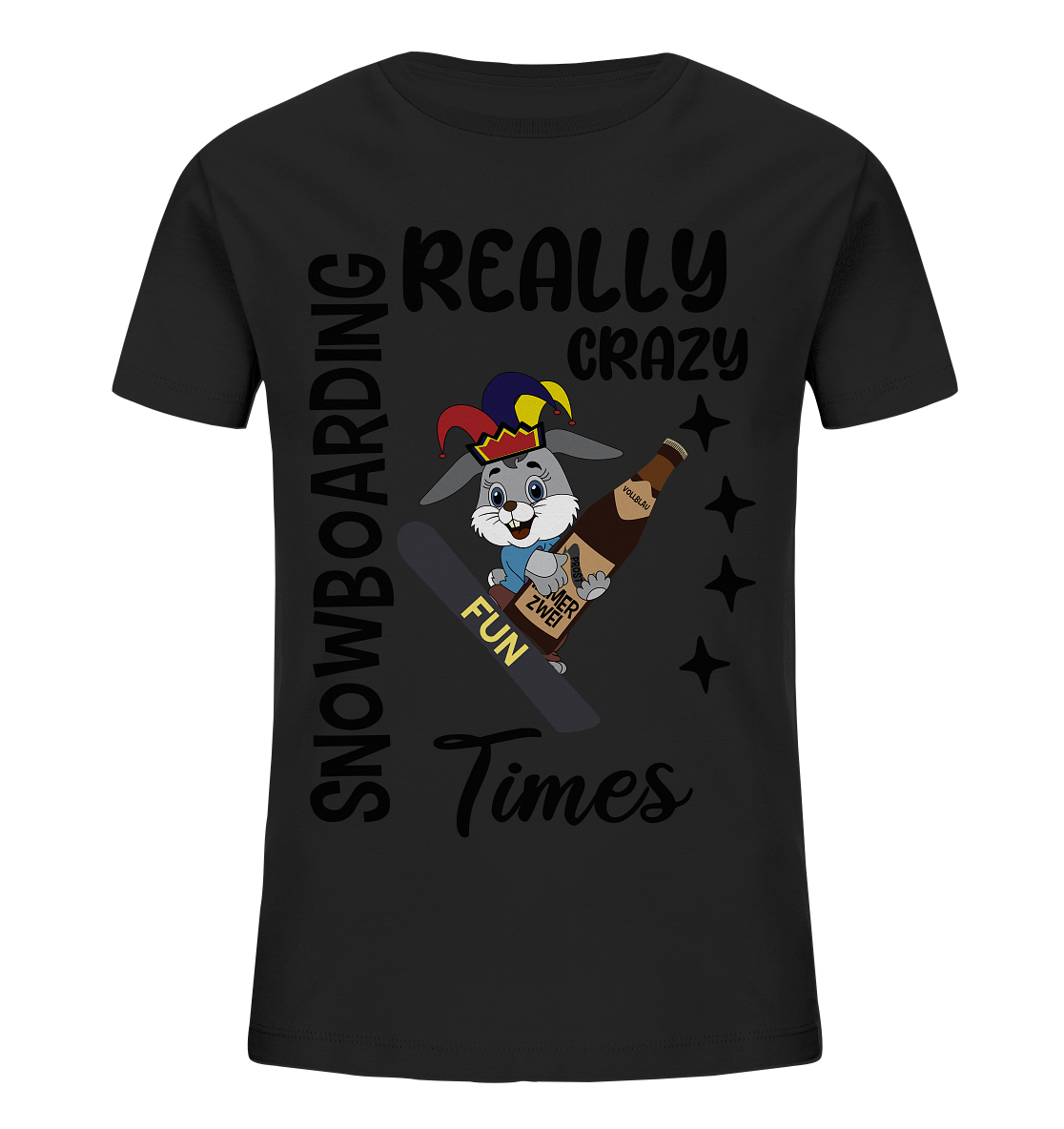 Snowboarding, really crazy, Osterhase mit Bierflasche  - Kids Organic Shirt