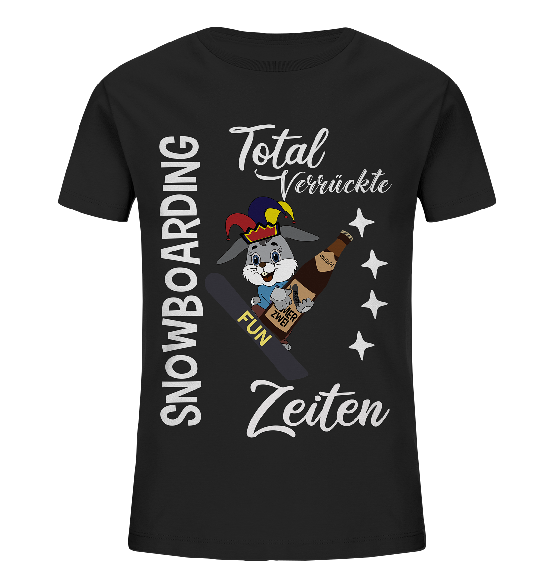 Snowboarding, verrückte Zeiten, Snowboarder, Osterhase - Kids Organic Shirt