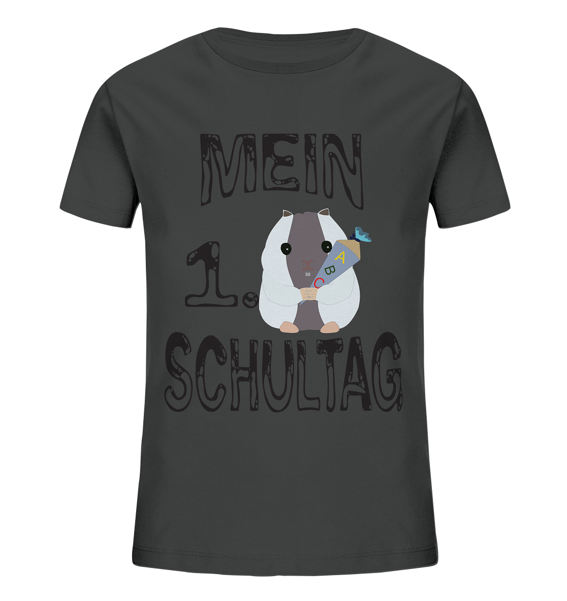 Schulanfang Schwarzes Design, Einschulung, Zuckettüte  - Kids Organic Shirt