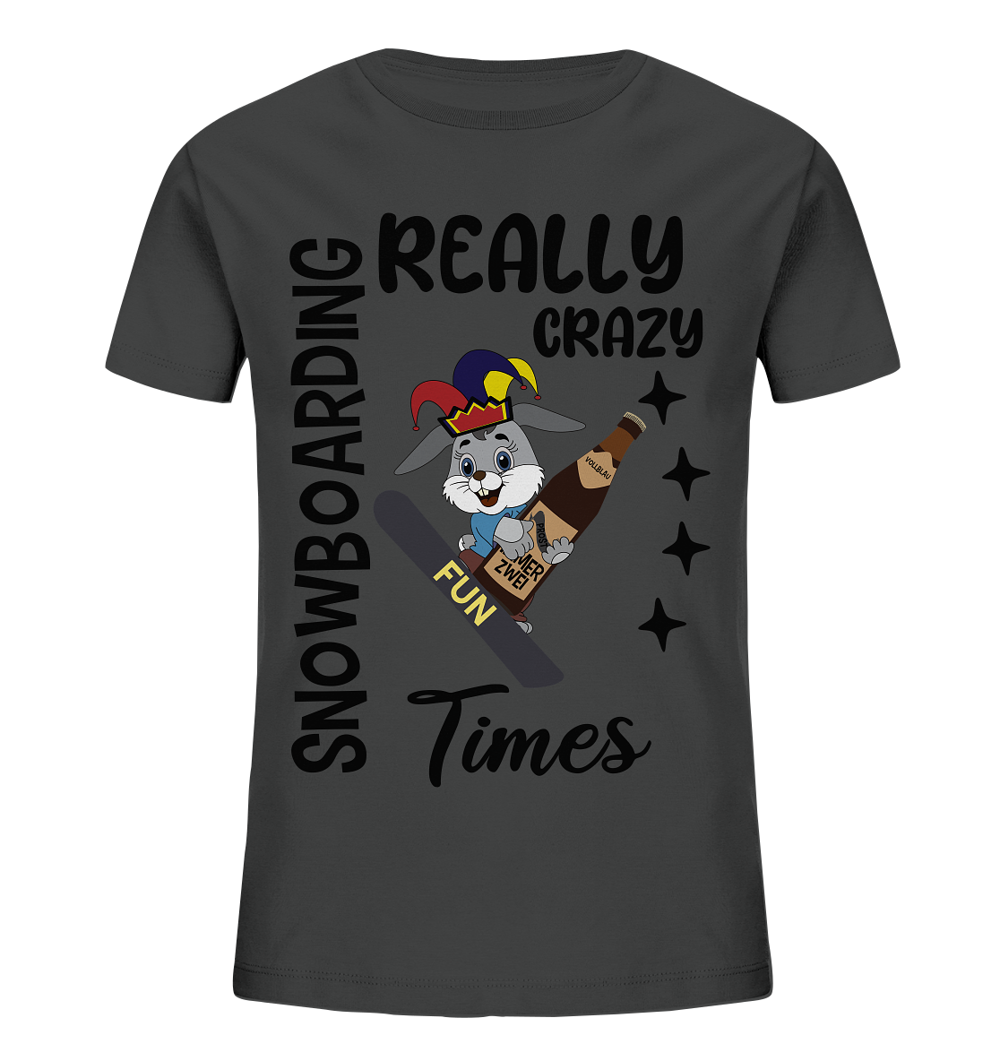 Snowboarding, really crazy, Osterhase mit Bierflasche  - Kids Organic Shirt