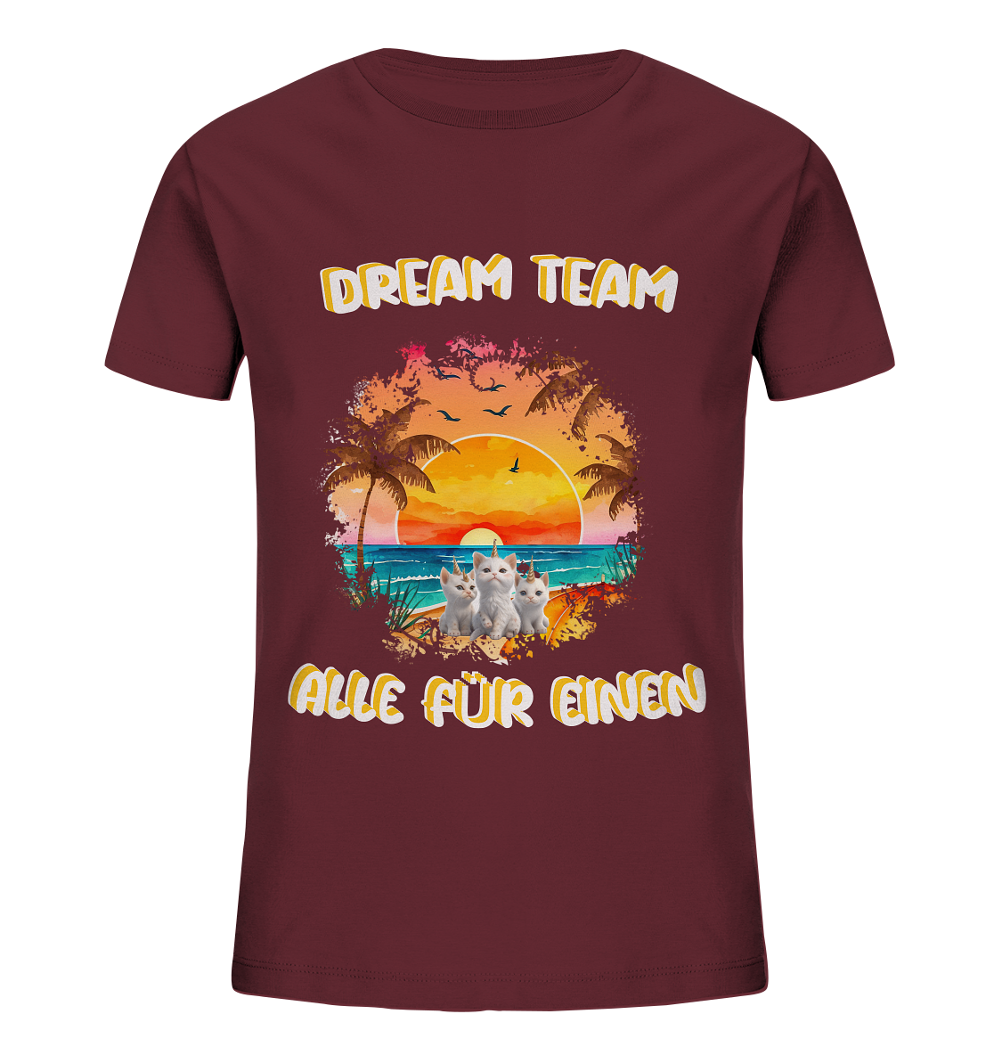 Dream Team, Einhorn Katzen Shirt, streetwear, casual t shirt - Kids Organic Shirt