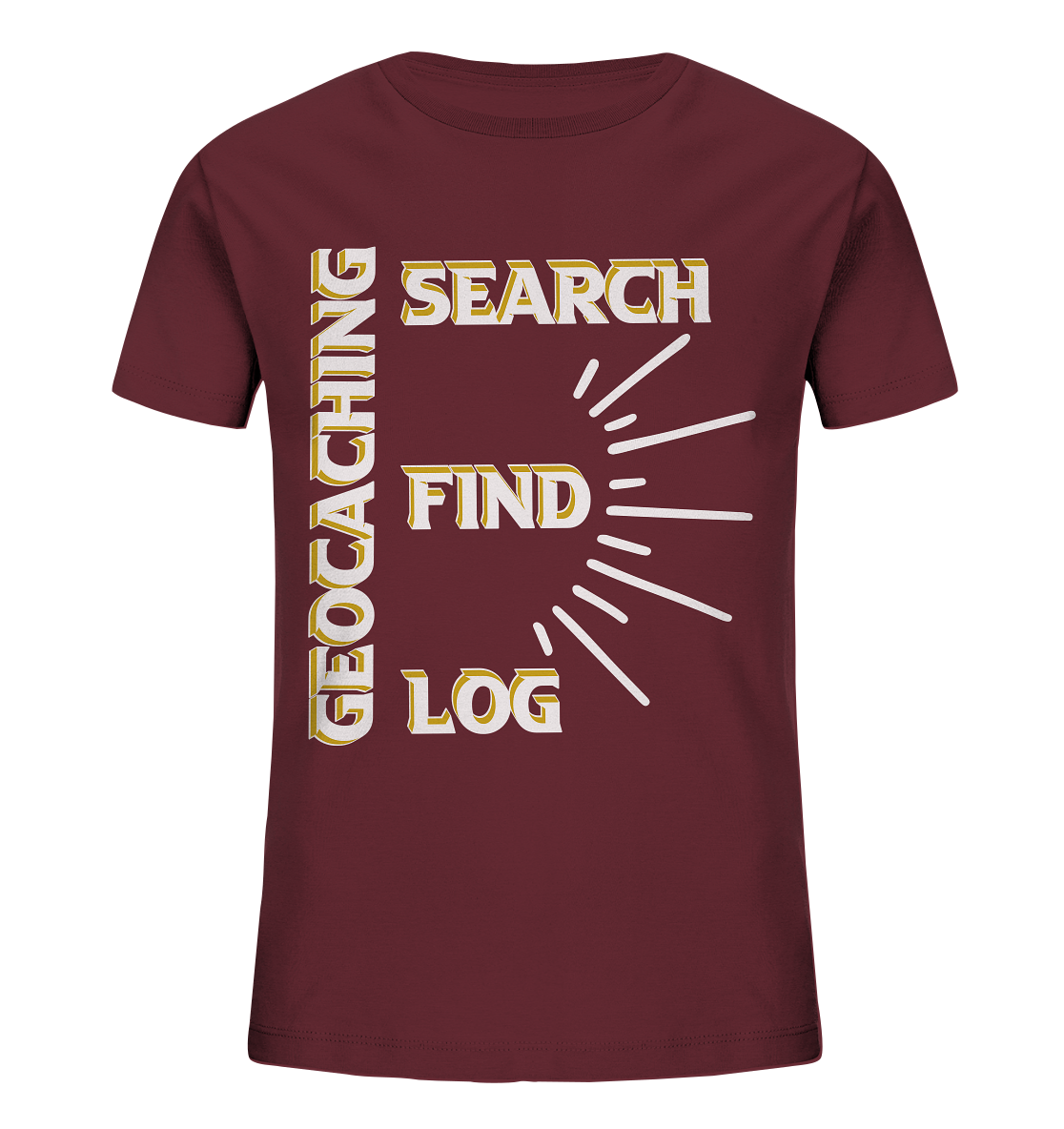 Geocaching-SEARCH-FIND-LOG, Cache Helles Disign - Kids Organic Shirt