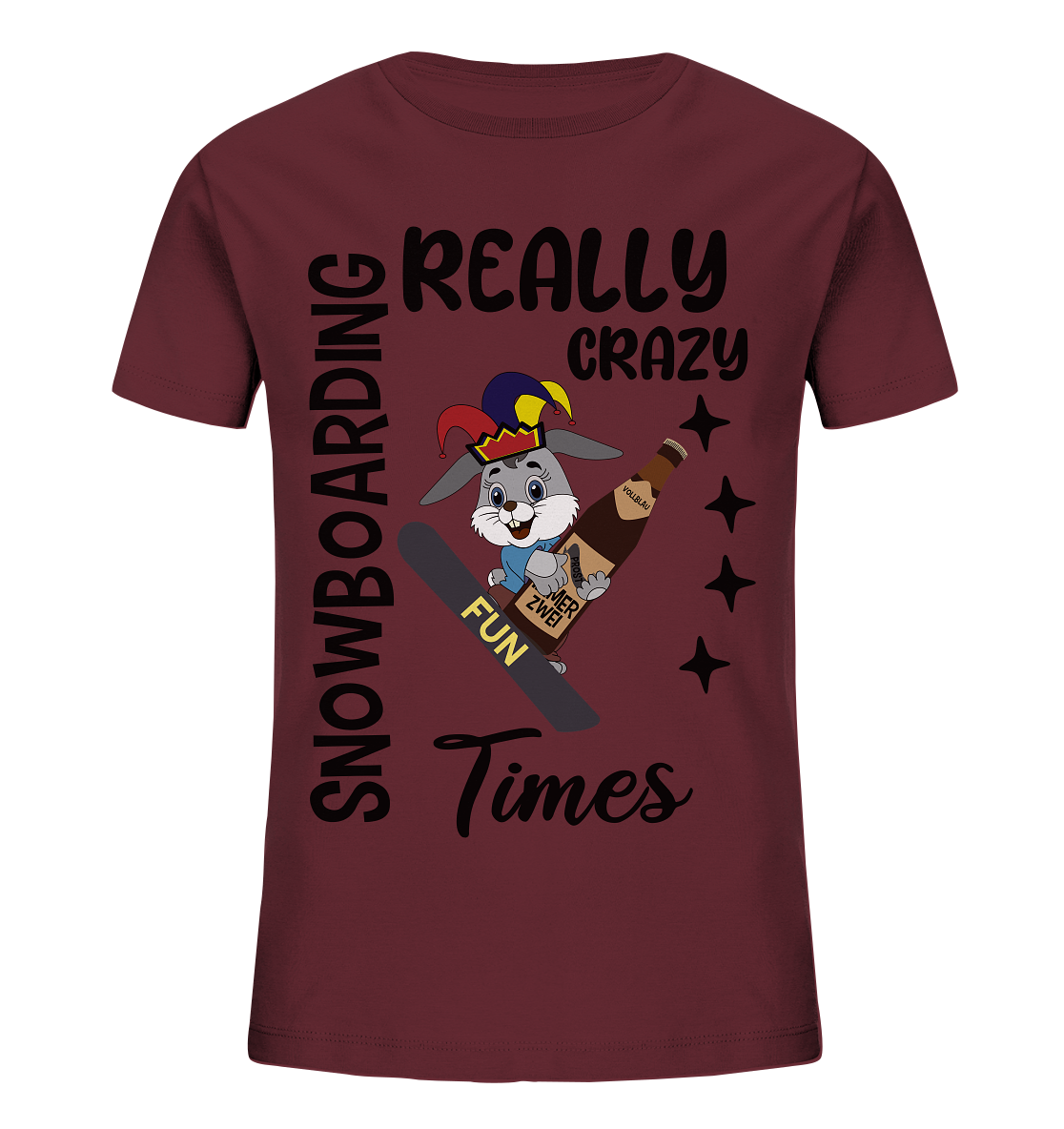 Snowboarding, really crazy, Osterhase mit Bierflasche  - Kids Organic Shirt