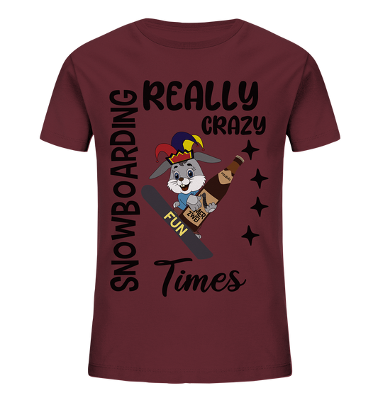 Snowboarding, really crazy, Osterhase mit Bierflasche  - Kids Organic Shirt