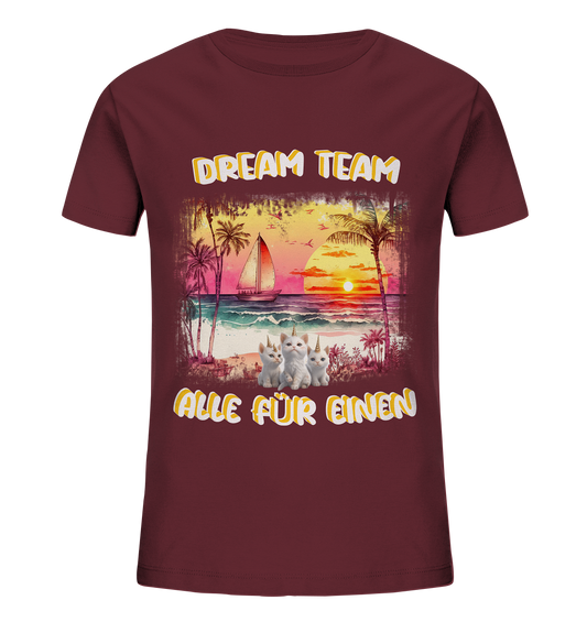 Dream Team, Einhorn Katzen Shirt, streetwear, casual t shirt, No 7 - Kids Organic Shirt