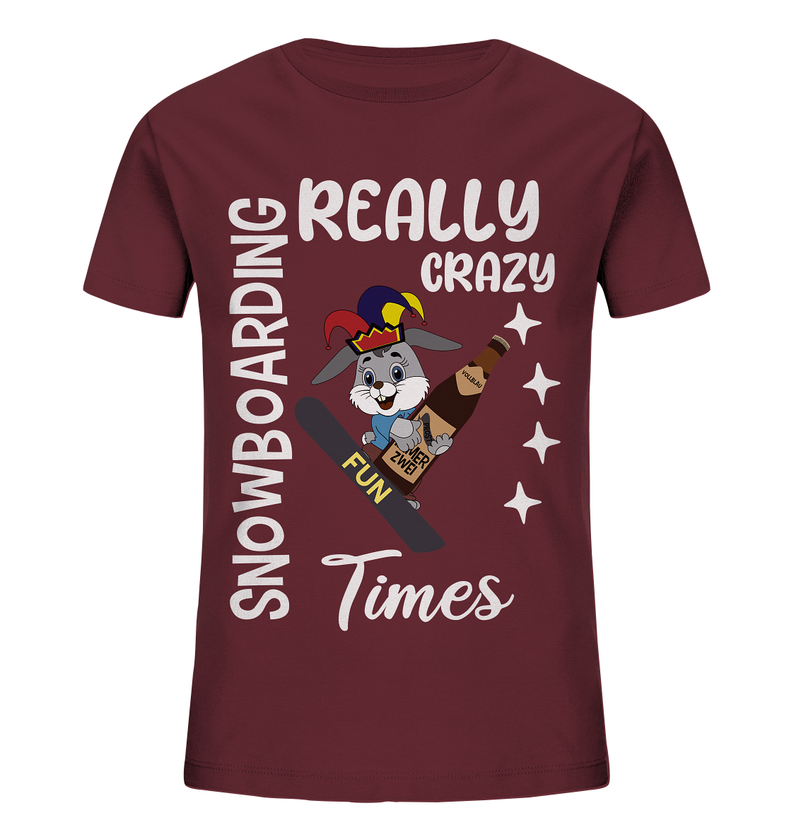 Snowboarding, Crazy Times, Snowboarder, Party - Kids Organic Shirt