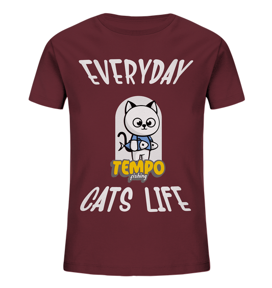 Katzenleben- Everyday Cats Life, Katzenliebhaber, Tierfreund - Kids Organic Shirt