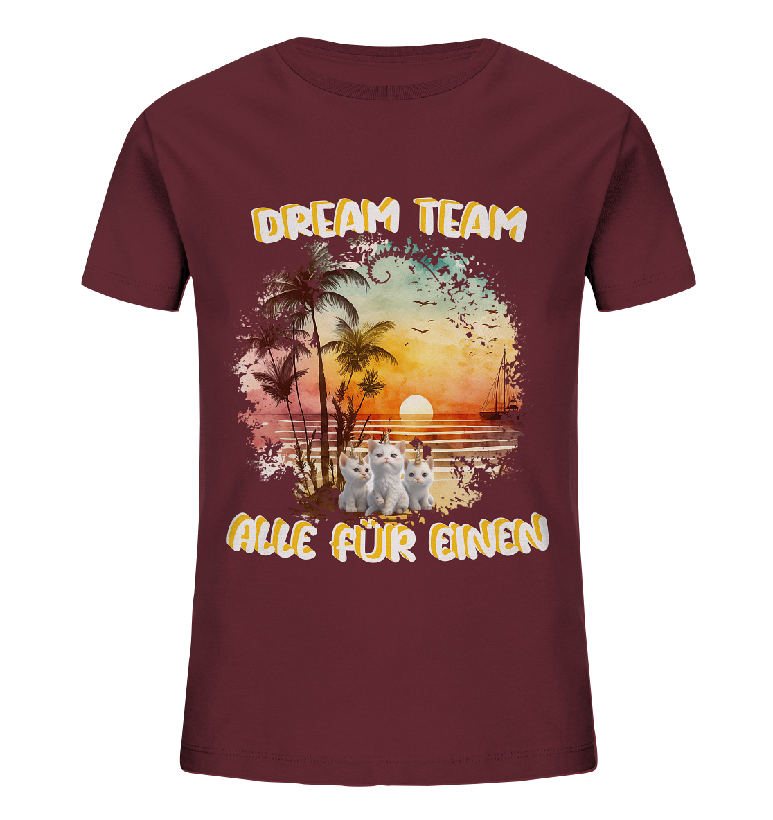 Dream Team, Einhorn Katzen Shirt, streetwear, casual t shirt, No 6 - Kids Organic Shirt