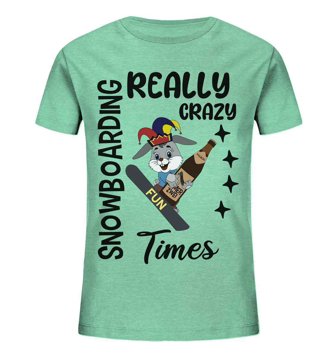 Snowboarding, really crazy, Osterhase mit Bierflasche  - Kids Organic Shirt