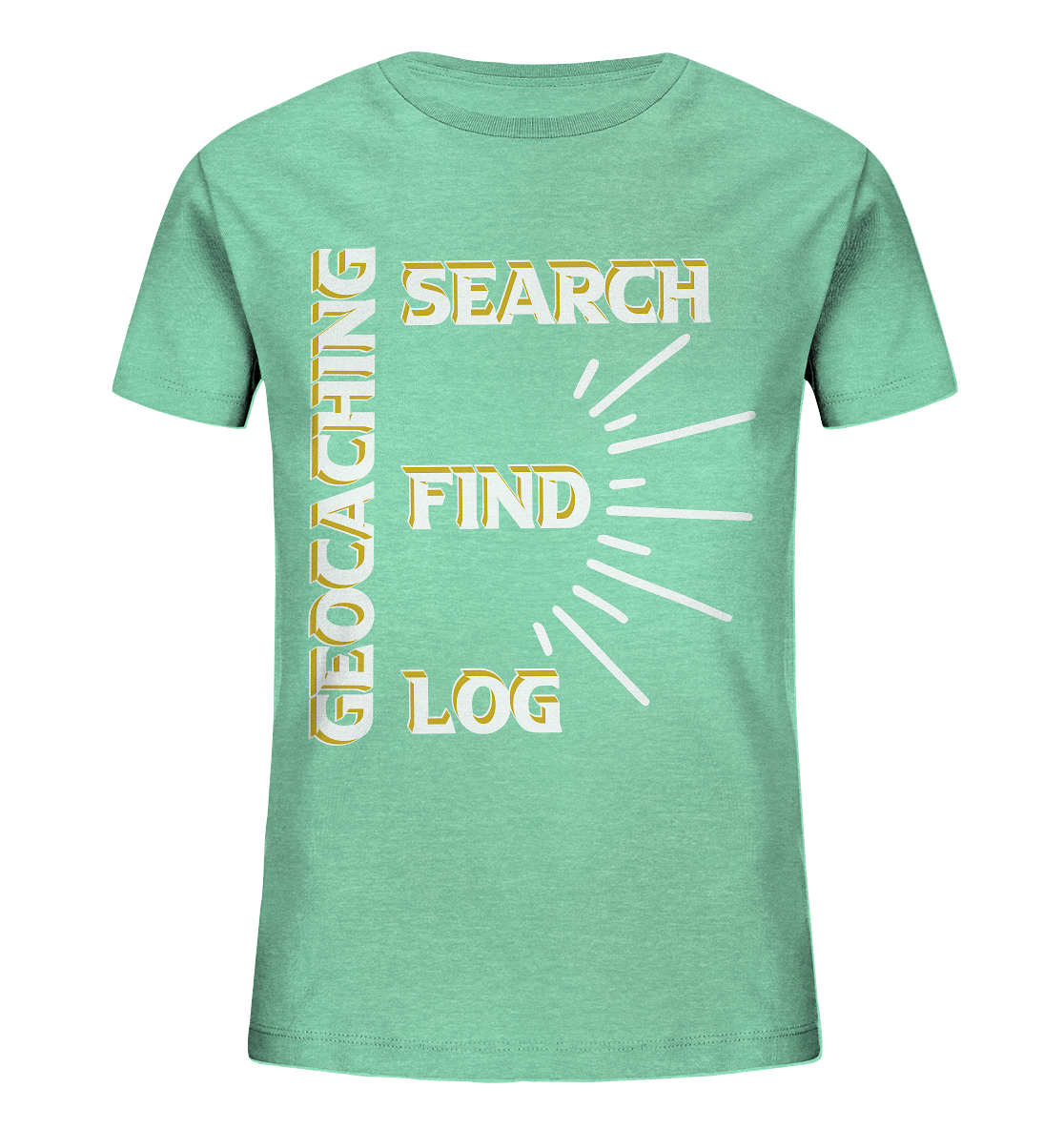 Geocaching-SEARCH-FIND-LOG, Cache Helles Disign - Kids Organic Shirt