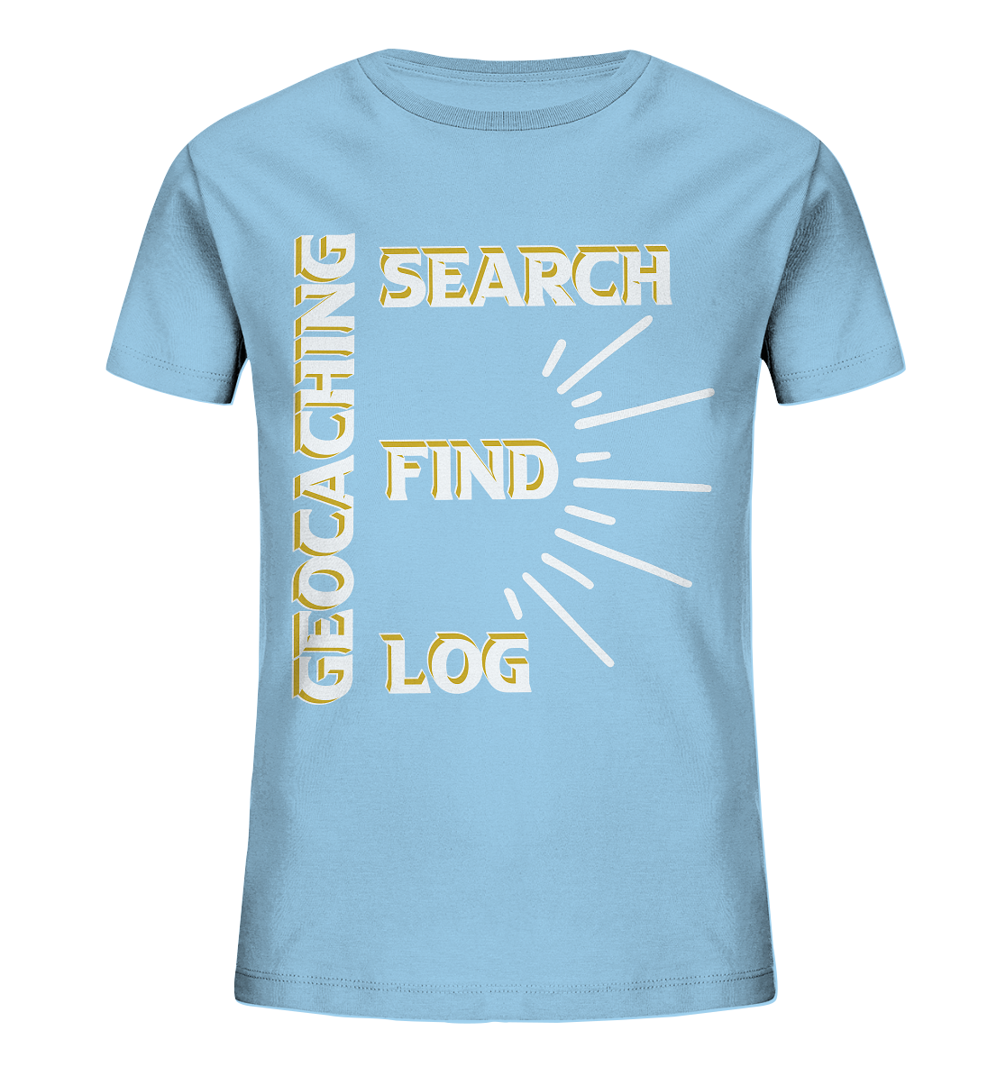 Geocaching-SEARCH-FIND-LOG, Cache Helles Disign - Kids Organic Shirt