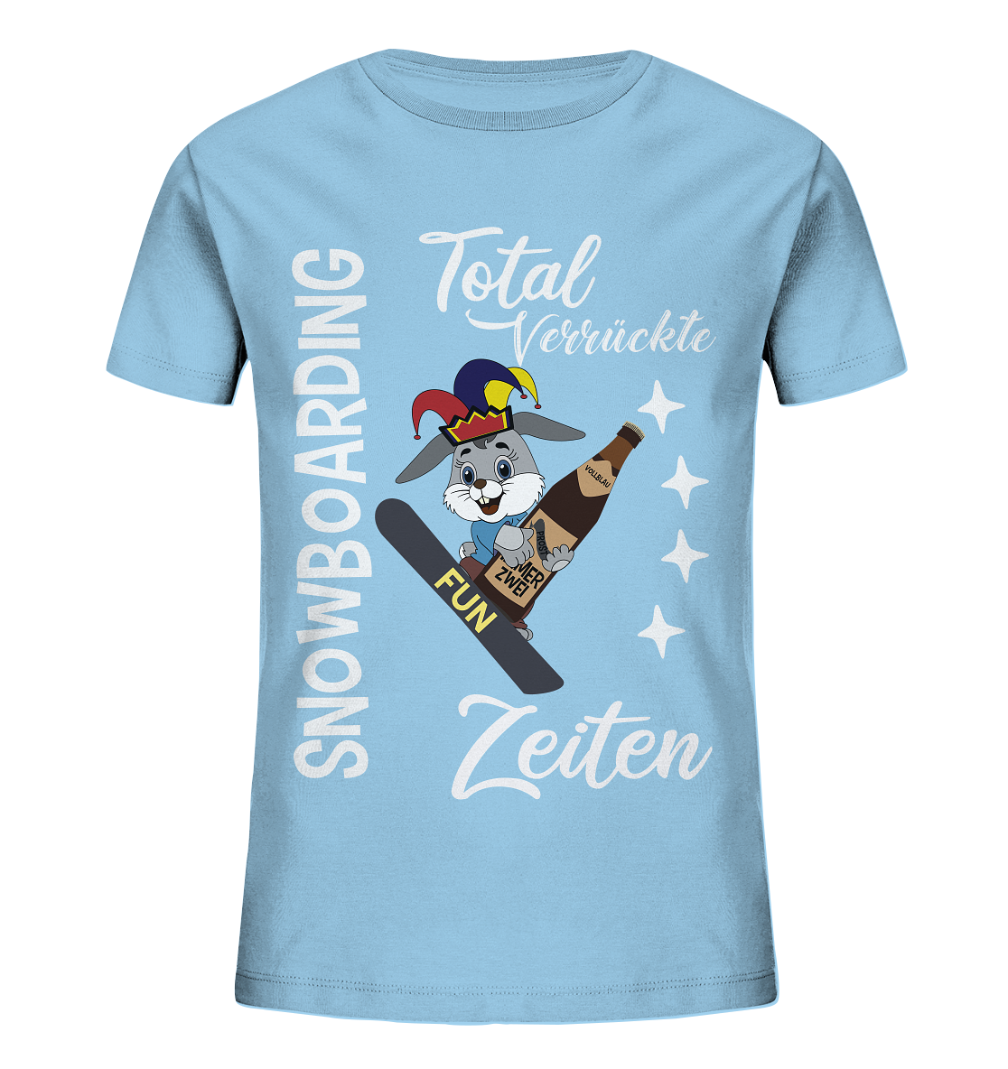 Snowboarding, verrückte Zeiten, Snowboarder, Osterhase - Kids Organic Shirt