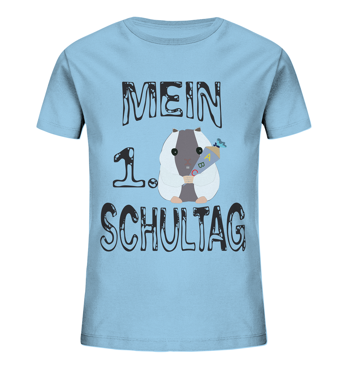 Schulanfang Schwarzes Design, Einschulung, Zuckettüte  - Kids Organic Shirt