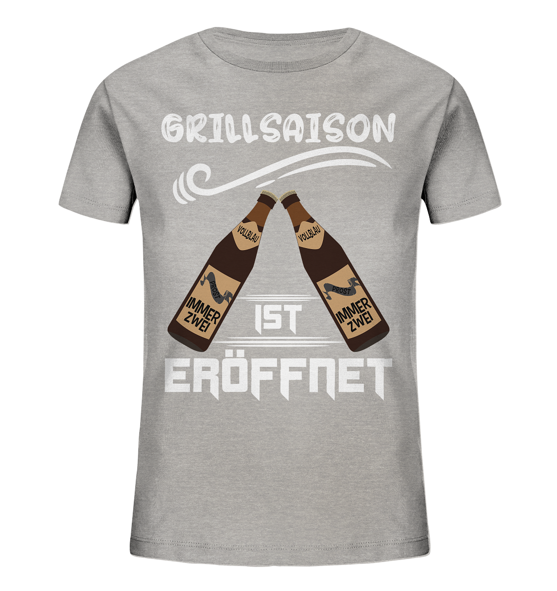 Grillsaison ist eröffnet, Grillen, Party, Feiern, Helles Design - Kids Organic Shirt