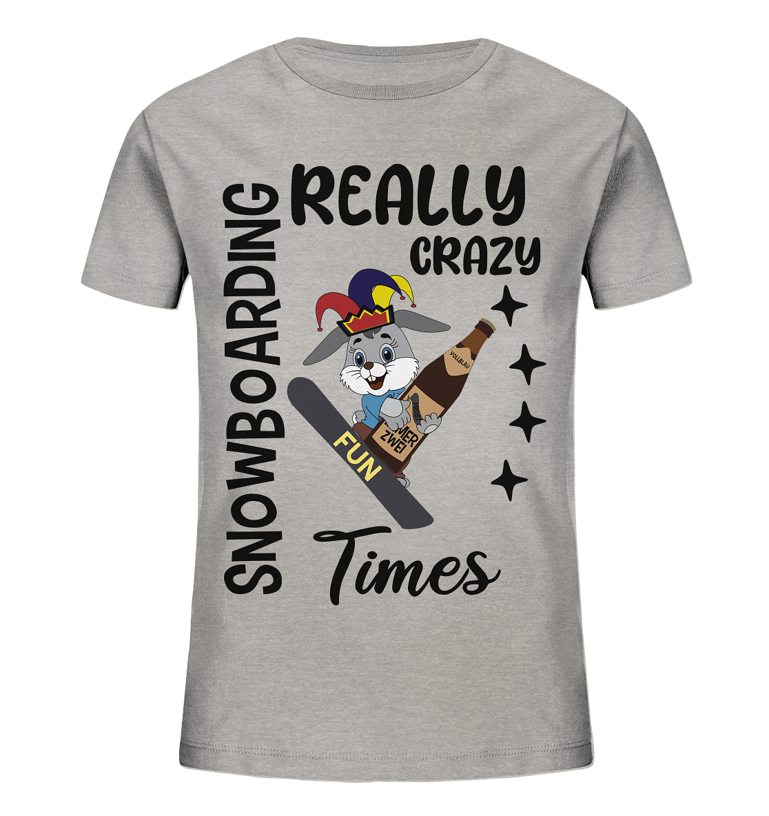 Snowboarding, really crazy, Osterhase mit Bierflasche  - Kids Organic Shirt