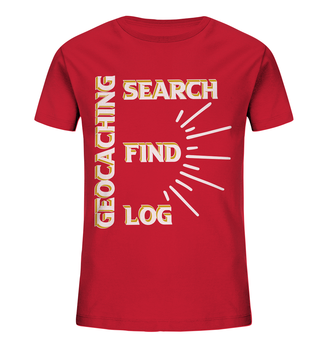 Geocaching-SEARCH-FIND-LOG, Cache Helles Disign - Kids Organic Shirt