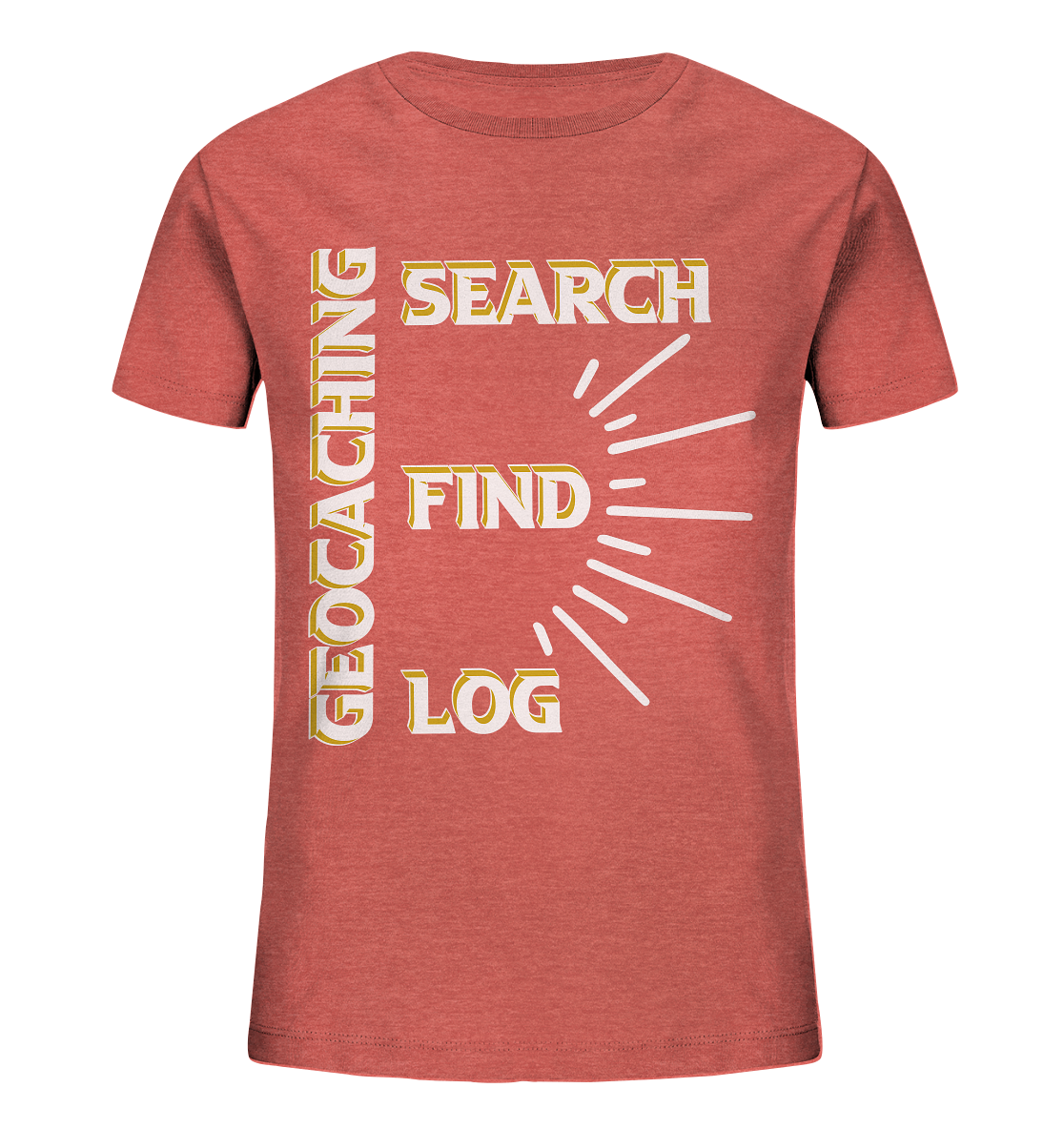 Geocaching-SEARCH-FIND-LOG, Cache Helles Disign - Kids Organic Shirt