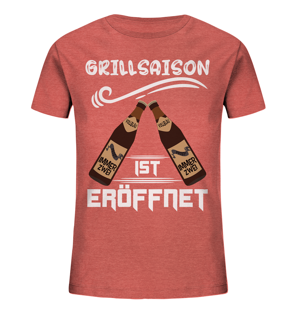 Grillsaison ist eröffnet, Grillen, Party, Feiern, Helles Design - Kids Organic Shirt