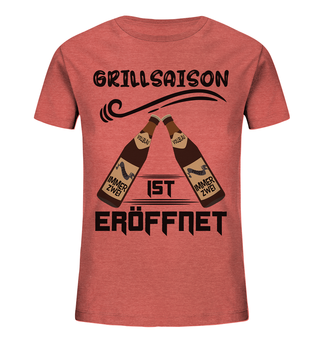 Grillsaison ist eröffnet, Grillen, Party, Feiern, Schwarzes Design - Kids Organic Shirt