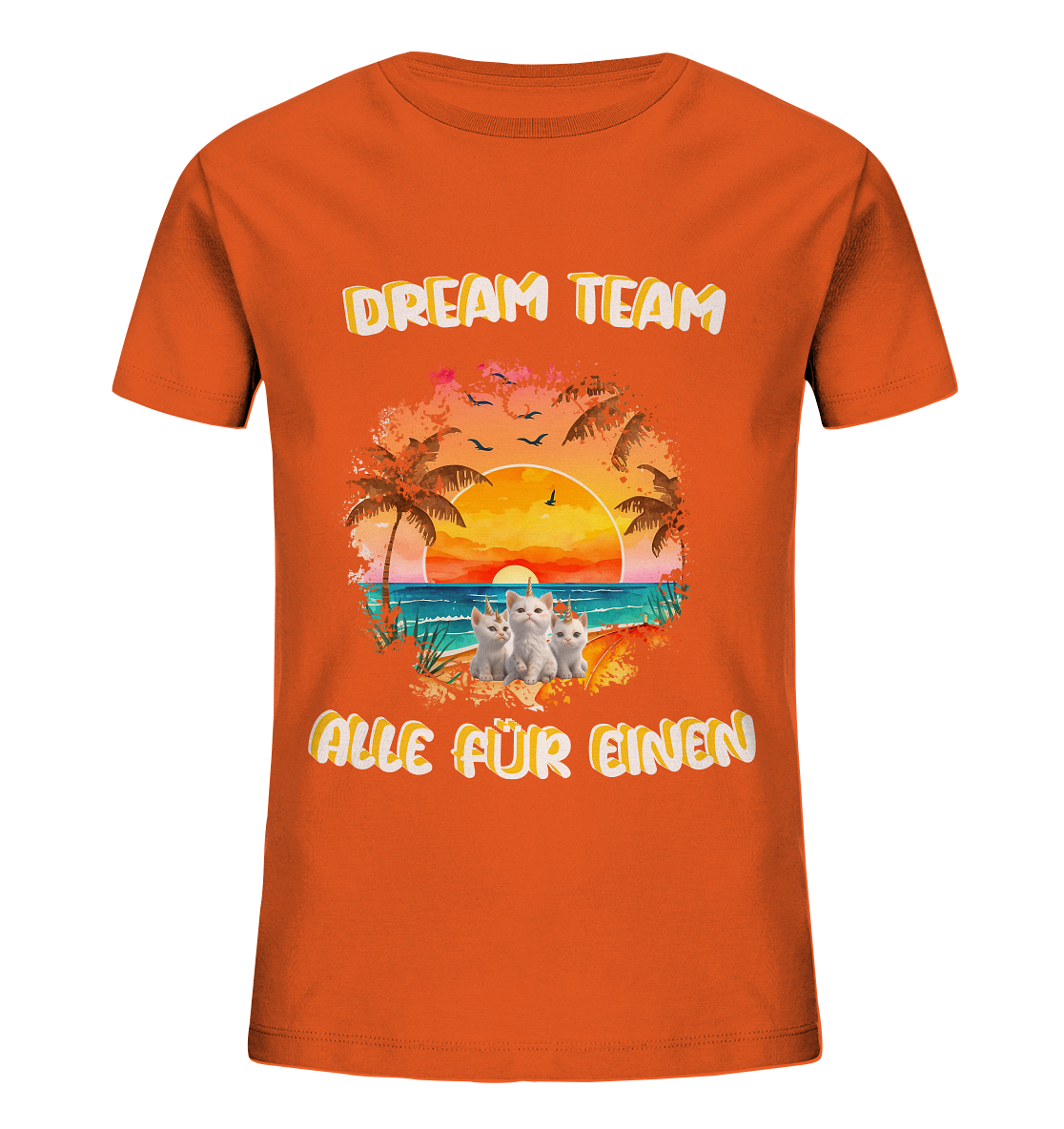 Dream Team, Einhorn Katzen Shirt, streetwear, casual t shirt - Kids Organic Shirt