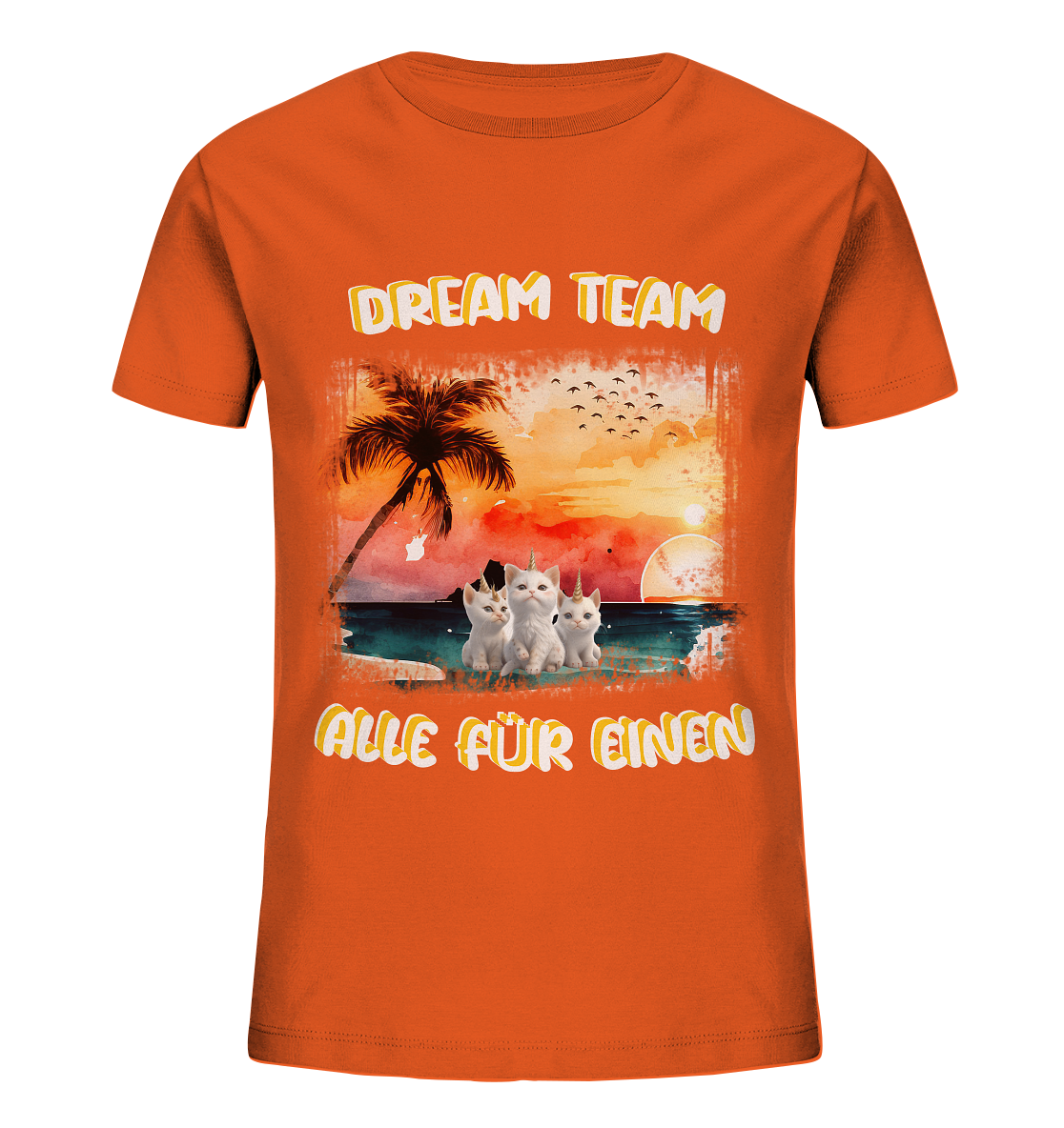 Dream Team, Einhorn Katzen Shirt, streetwear, casual t shirt, No 2 - Kids Organic Shirt