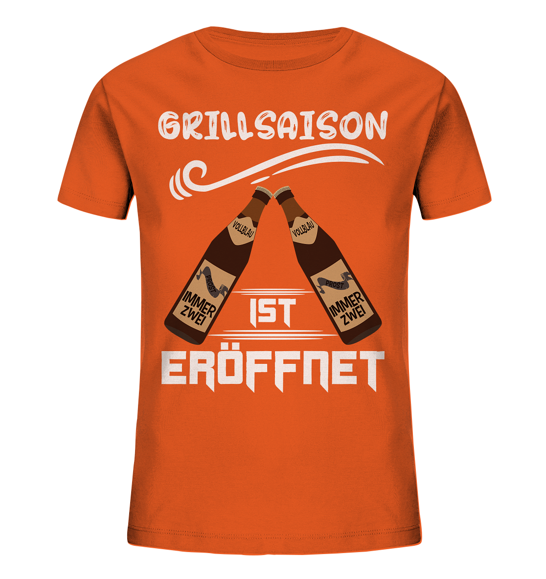 Grillsaison ist eröffnet, Grillen, Party, Feiern, Helles Design - Kids Organic Shirt