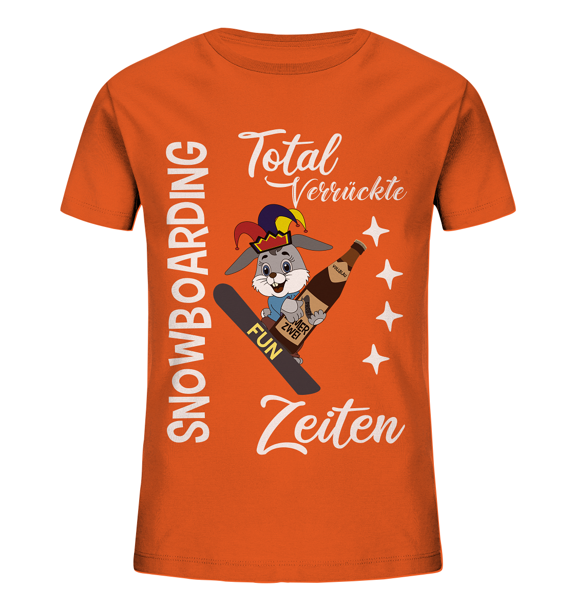 Snowboarding, verrückte Zeiten, Snowboarder, Osterhase - Kids Organic Shirt