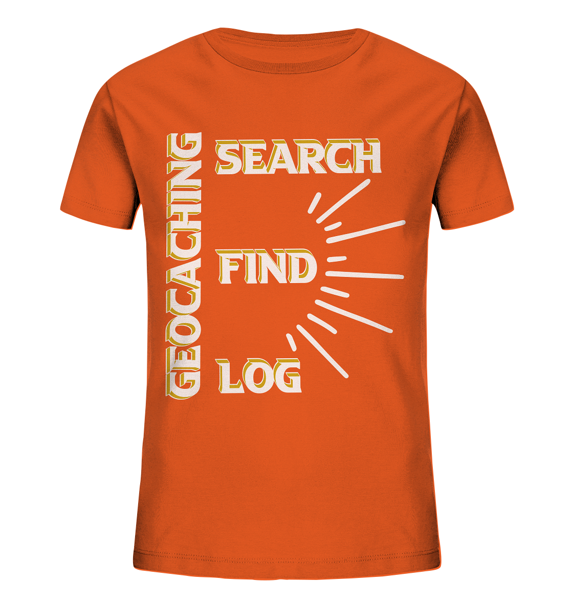 Geocaching-SEARCH-FIND-LOG, Cache Helles Disign - Kids Organic Shirt