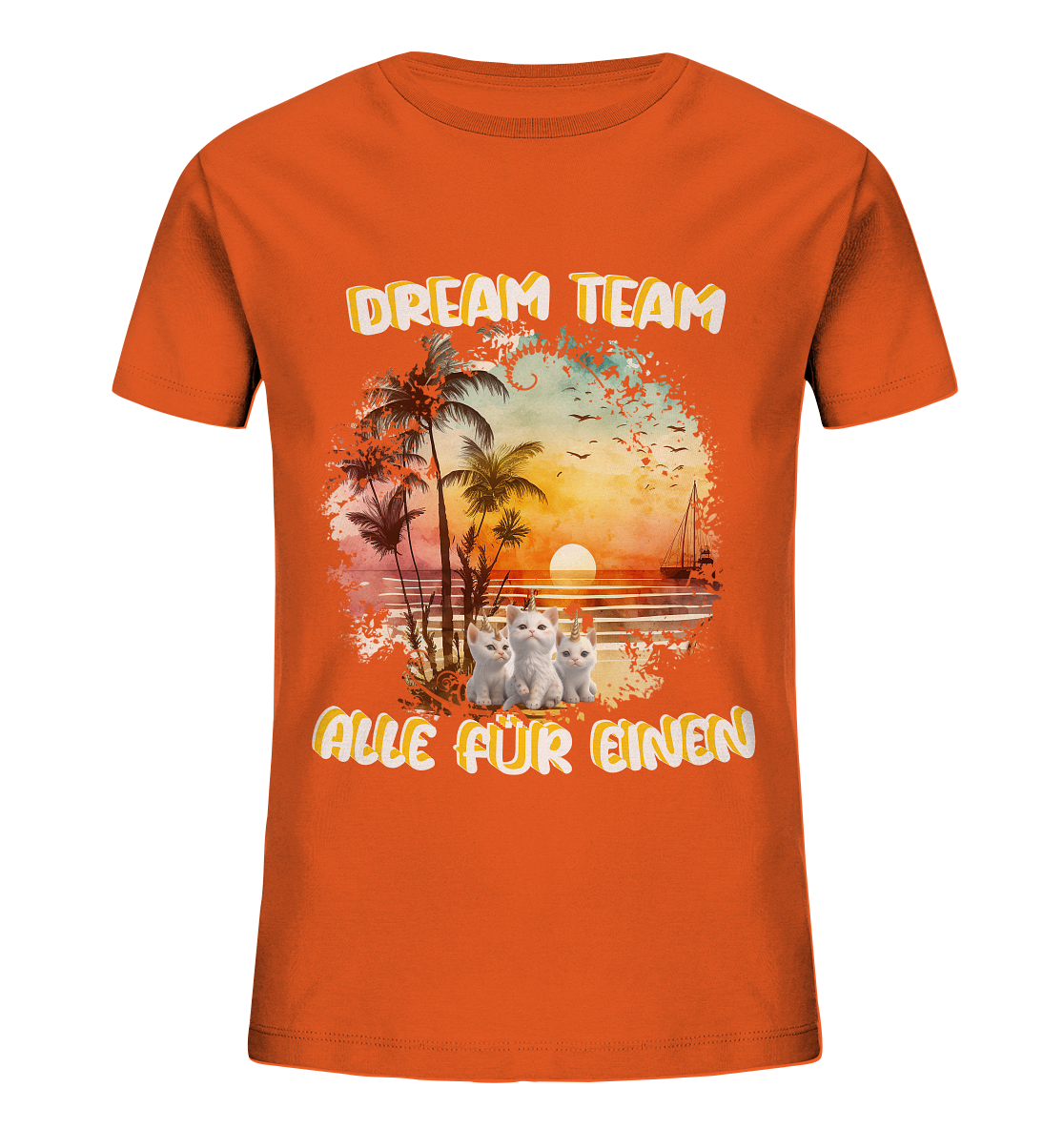 Dream Team, Einhorn Katzen Shirt, streetwear, casual t shirt, No 6 - Kids Organic Shirt