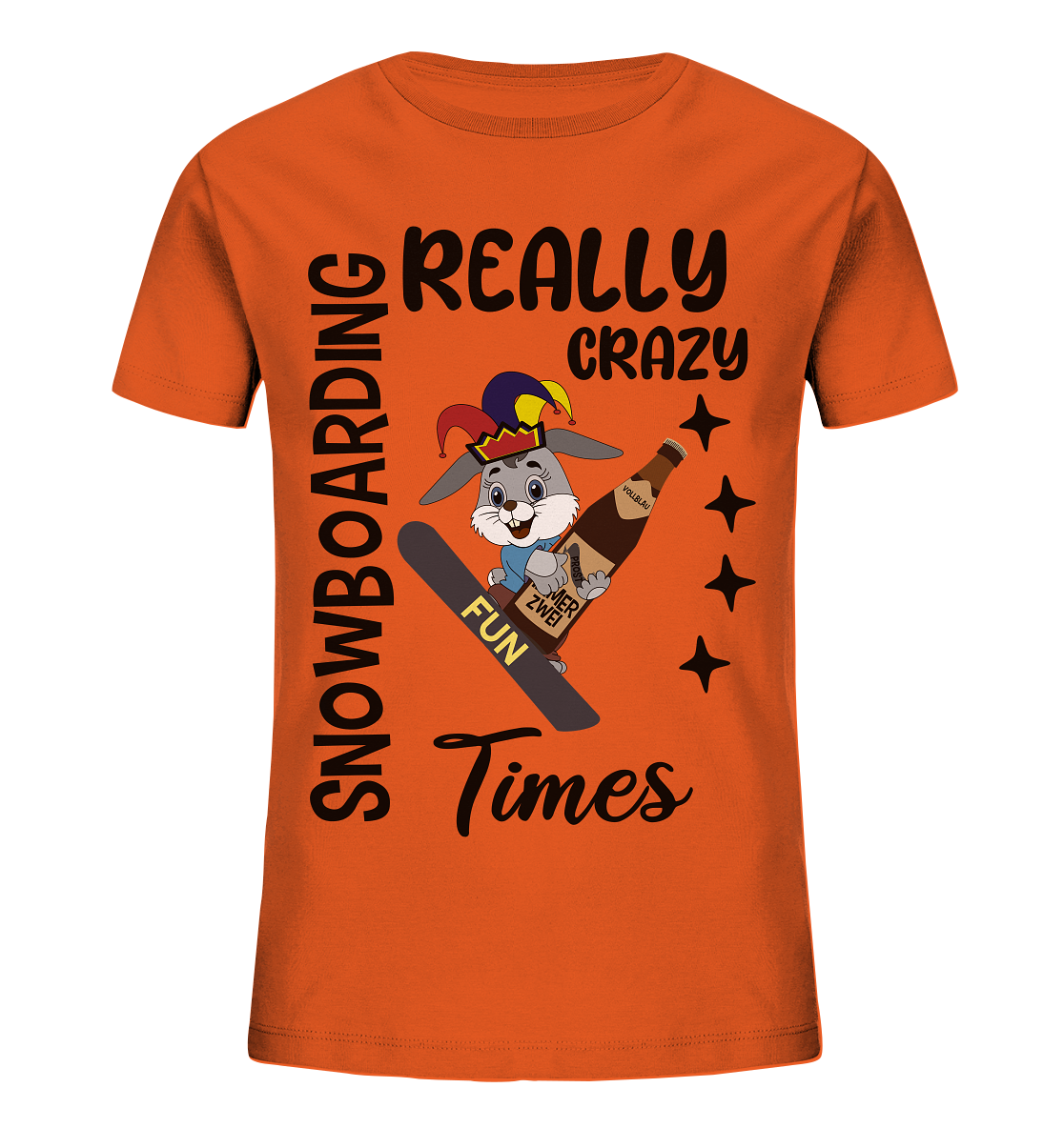 Snowboarding, really crazy, Osterhase mit Bierflasche  - Kids Organic Shirt