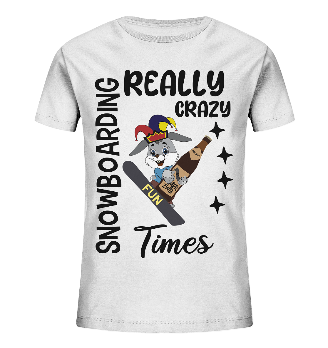 Snowboarding, really crazy, Osterhase mit Bierflasche  - Kids Organic Shirt