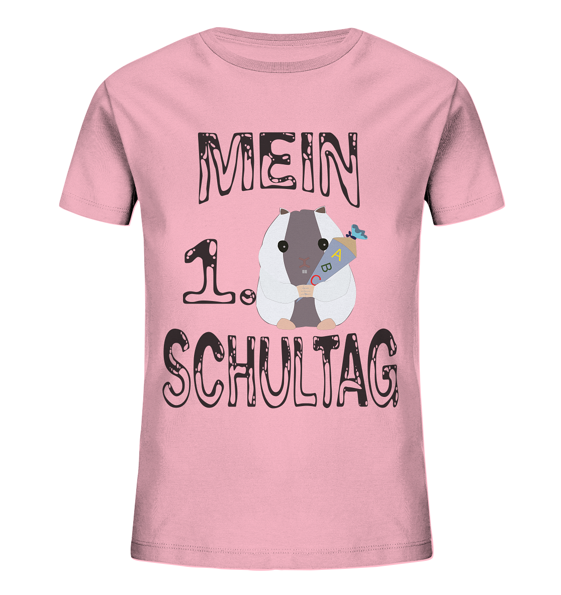 Schulanfang Schwarzes Design, Einschulung, Zuckettüte  - Kids Organic Shirt