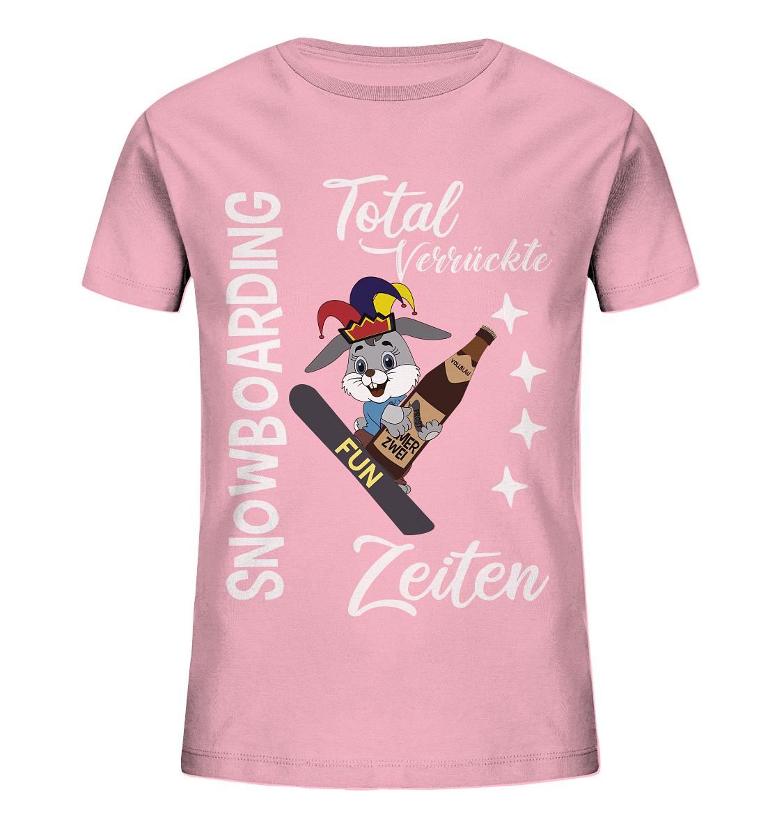 Snowboarding, verrückte Zeiten, Snowboarder, Osterhase - Kids Organic Shirt