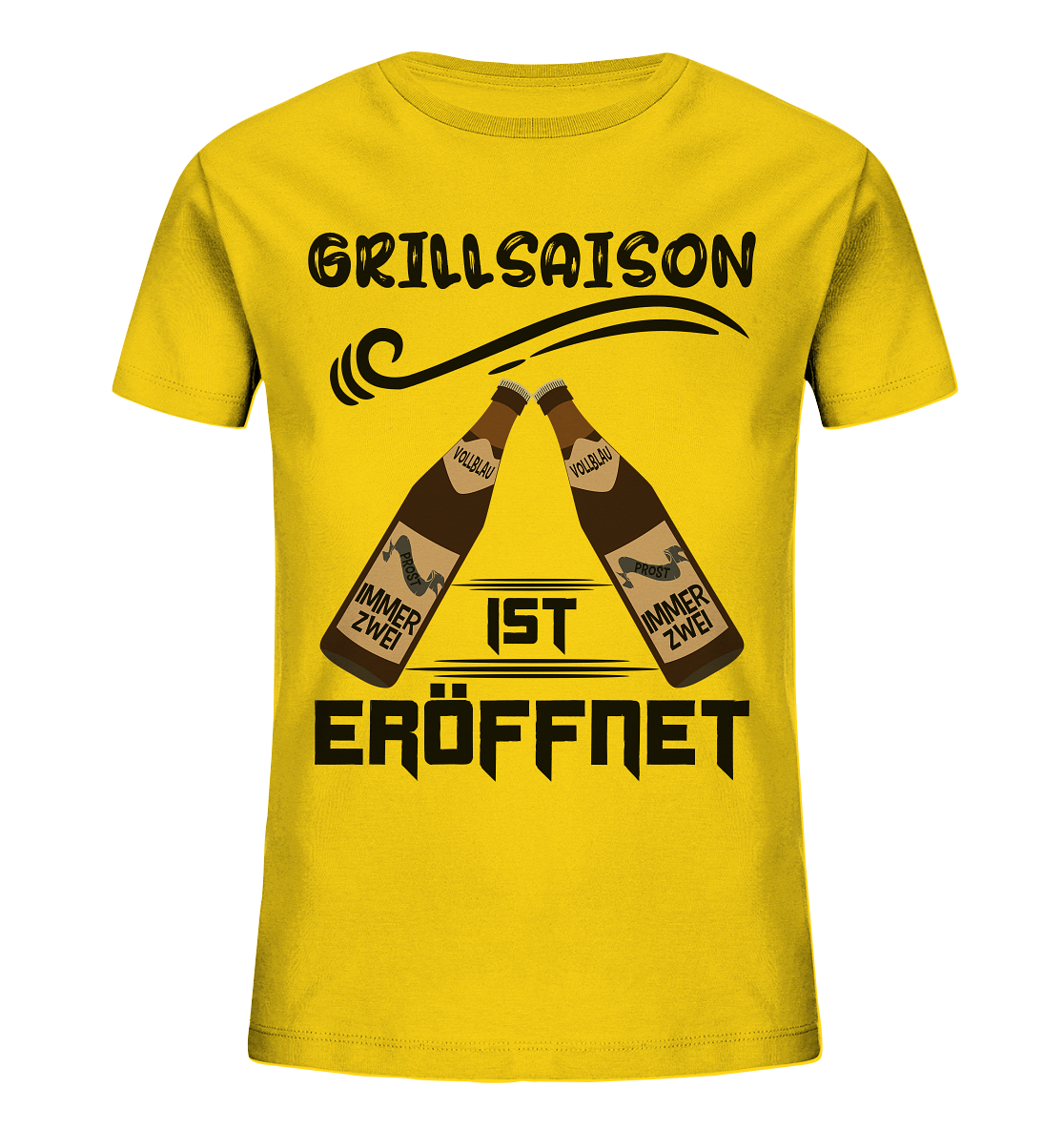 Grillsaison ist eröffnet, Grillen, Party, Feiern, Schwarzes Design - Kids Organic Shirt