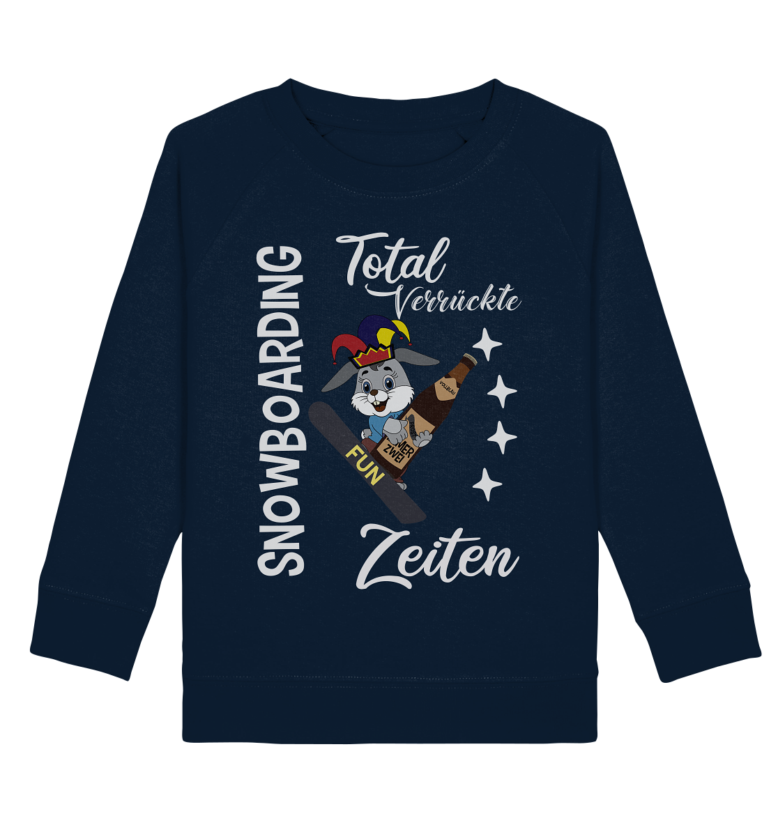 Snowboarding, verrückte Zeiten, Snowboarder, Osterhase - Kids Organic Sweatshirt